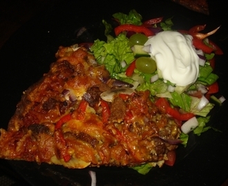 Trinn for trinn: hjemmelaget tacopizza med blomkålbunn :)