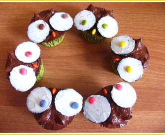 ¡Cupcakes de búhos de chocolate, celebraciones y más!