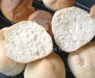 Soft white bread rolls