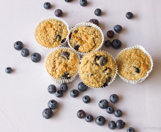 Havermout muffins met blauwe bessen