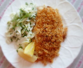 Crispy Baked Chicken for Two, with Fennel Slaw