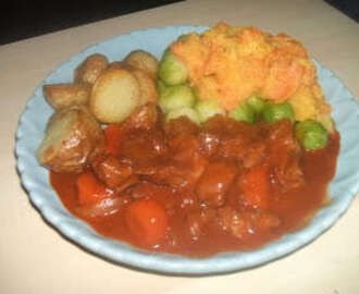 Lamb and Red Wine Stew with Roasted New Potatoes