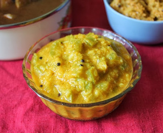 Amma's Pudalangai Kootu / Snake Gourd Kootu  / Snake Gourd & Moong Dal Cooked in a Spicy Coconut Masala