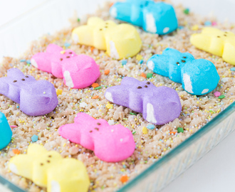Easter Rice Krispie Treats with Bunny Peeps