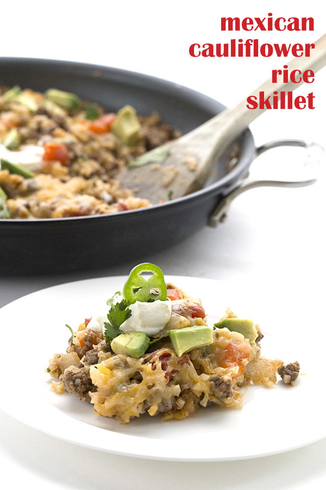 Low Carb Mexican Cauliflower Rice Skillet Dinner