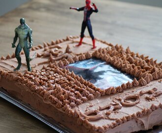Spider-man kake (oppskrift),barne bursdag.