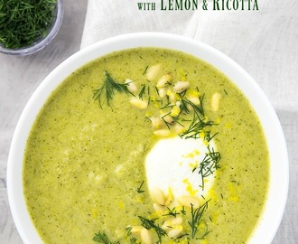 Creamy Broccoli & White Bean Soup with Lemon & Ricotta