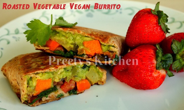 Roasted Vegetable Vegan Burrito ( Step By Step Pictures)