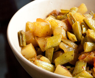 Gawar Sabzi Recipe – Gavar Bhaji – Goan Guar Bean Cluster Bean Stir Fry {Vegan}