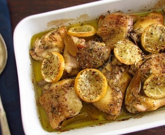 Chicken in the oven with lemon and spices