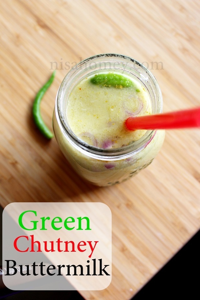 Green Chutney Buttermilk - Summer Weight Loss Diet Drink