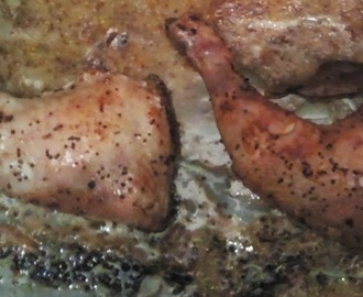 Muslos de pollo al horno con salsa de mostaza