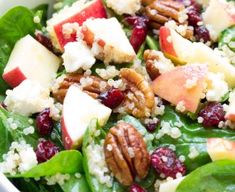 Spinach and Quinoa Salad with Apple and Pecans