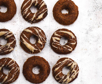 Carrot Cake Baked Doughnuts with Maple Coconut Icing (Vegan)
