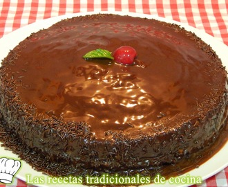 Receta de la tarta Sacher o tarta de bizcocho y chocolate