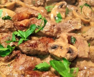 Steak Tips with Mushroom Pan Sauce