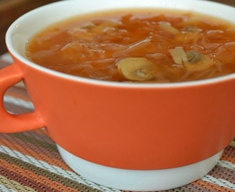 Sopa de Repollo Fermentado (Chucrut) con Champiñones (Receta SCD, GFCFSF, Vegana)