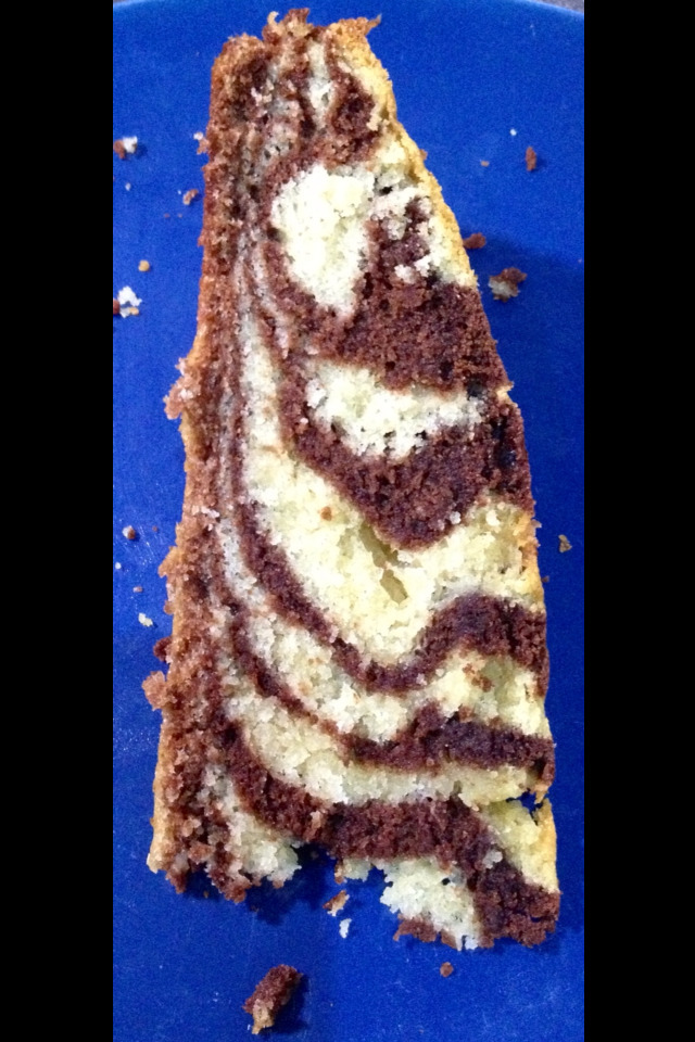 Tiger Striped Chocolate and Vanilla Marble Cake