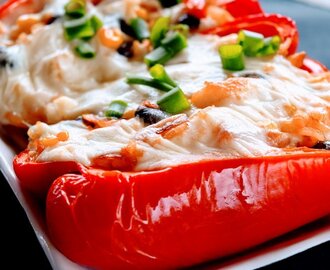 Southwest Rice Stuffed Red Peppers