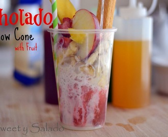 Cholados (Colombian Snow Cones or Shaved Ice with Fruit)