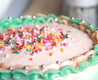 a pastel swirl birthday cake.