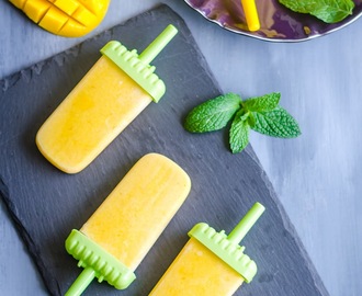 Simplest Blender Mango Popsicles