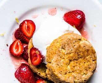 Masa Shortcake with Macerated Strawberries