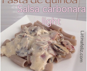 Pasta de quinoa con salsa carbonara light