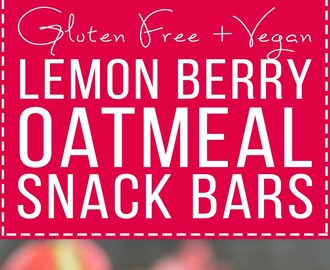 Lemon Berry Oatmeal Snack Bars (Gluten Free + Vegan)