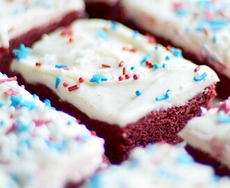 Red Velvet Cookie Bars with Cream Cheese Frosting