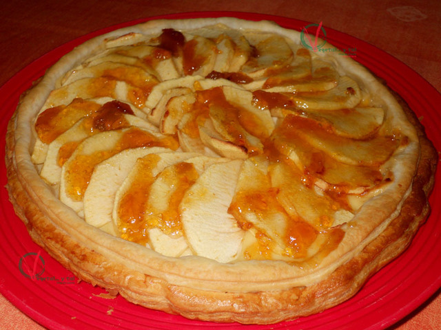 Tarta de manzana con base de hojaldre