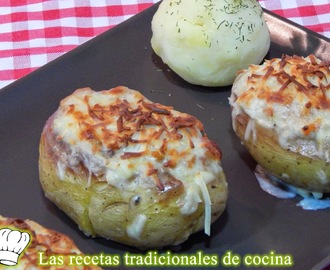 Receta de patatas rellenas de carne y jamón