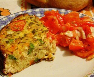 Omelete de Frango com Legumes no Forno