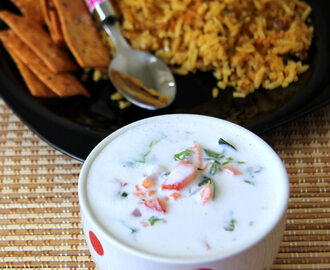 Masala Raita - Masala vegetable yogurt - Healthy side dish for one pot meals