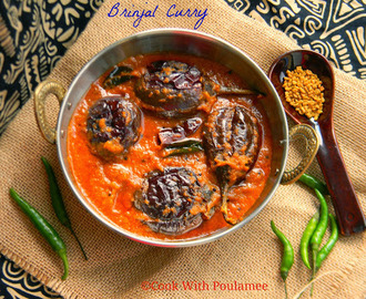 Andhra Style Brinjal Curry or Baby Eggplant Curry