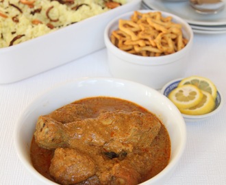 Kashmiri chicken curry with cumin flavoured rice
