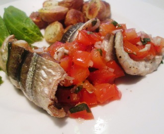Fyldt Hornfisk med Tomater og Krydderurter