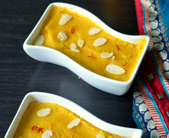 Sooji ka halwa with mango and carrot / Mango Kesari / Mango sheera .. Navratri recipe
