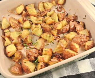 Geroosterde aardappeltjes met rozemarijn en sjalotjes
