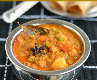 Mixed Vegetable Kurma Recipe – Chapati Kurma – Hotel Style Veg Korma