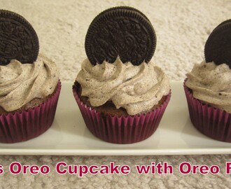 Eggless Oreo Cupcake with Oreo Frosting