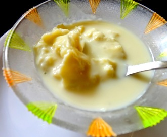 Basundi   (Flavored thickened sweet milk with saffron, almonds and pistachios)