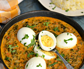 Creamy egg curry with methi leaves | Methi anda curry