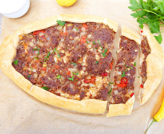 Spicy Turkish Pide with Ground Beef and Chillies