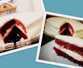 Red Velvet Cake with cheese cream frosting(Bolo veludo vermelho com creme de queijo )