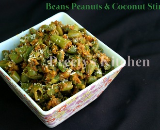 Beans Peanuts & Coconut Stir Fry / Beans Moongphali Or Nariyal Ki Sabzi