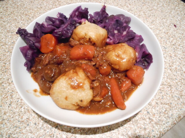Rich beef stew with herby dumplings slow cooker recipe