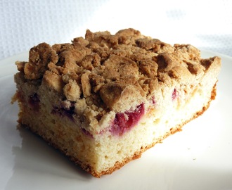 Raspberry crumb top cake
