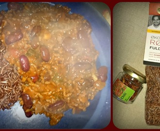 Chili Con Carne special m. persille, ingefær og Birds eye – med røde fuldkornsris til :)