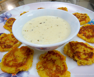Vegetable Fritters With Cheese Dip